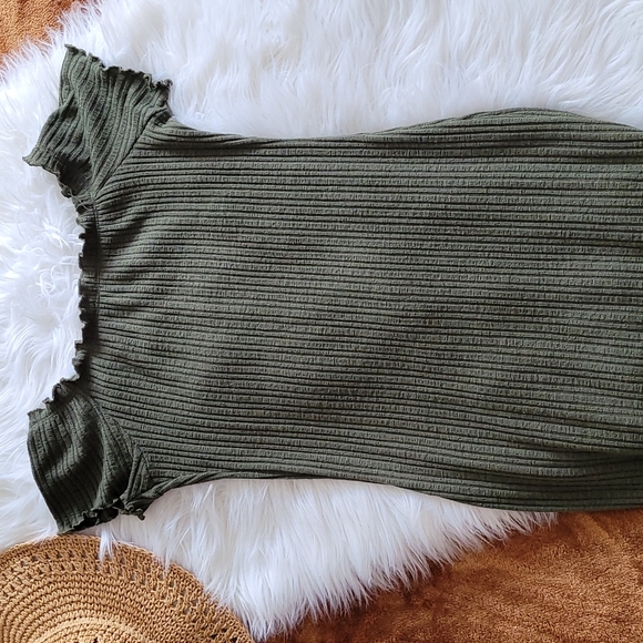 Bodycon Off the Shoulder Button Front Bardot Dress M - Picture 6 of 7